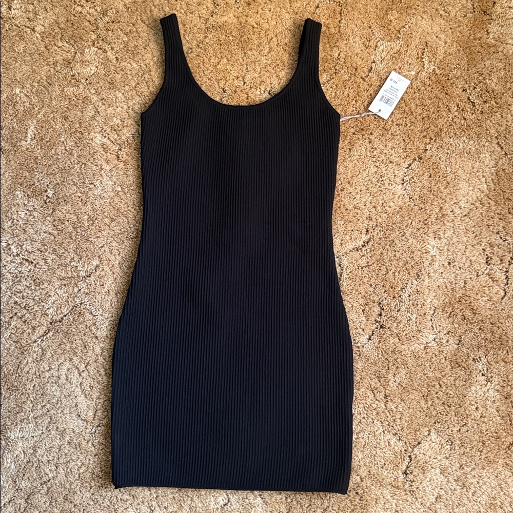 Black Ribbed Tank Dress Size Medium